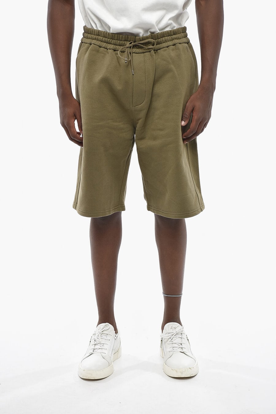 Saint Laurent 0850~Solid Fleece Shorts with Elastic Waist