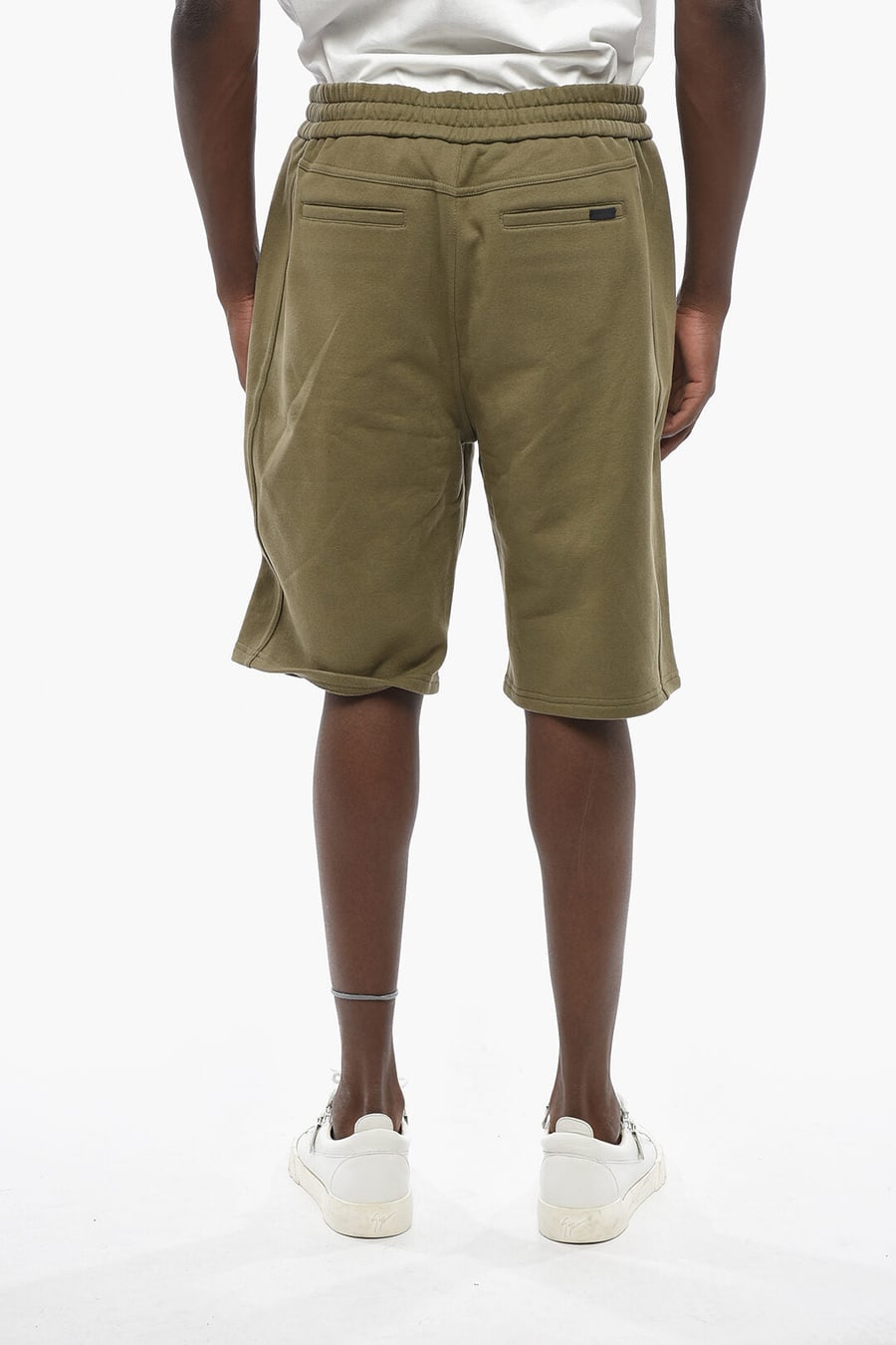 Saint Laurent 0850~Solid Fleece Shorts with Elastic Waist, view 2