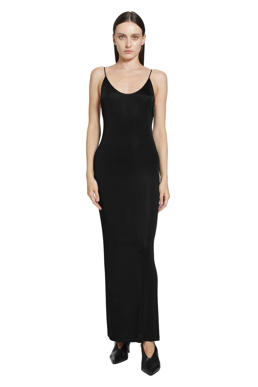 Saint Laurent Knit Cassandre Chain Backless Dress