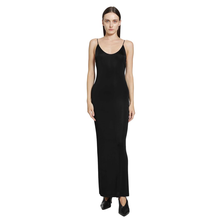 Saint Laurent Knit Cassandre Chain Backless Dress, view 6