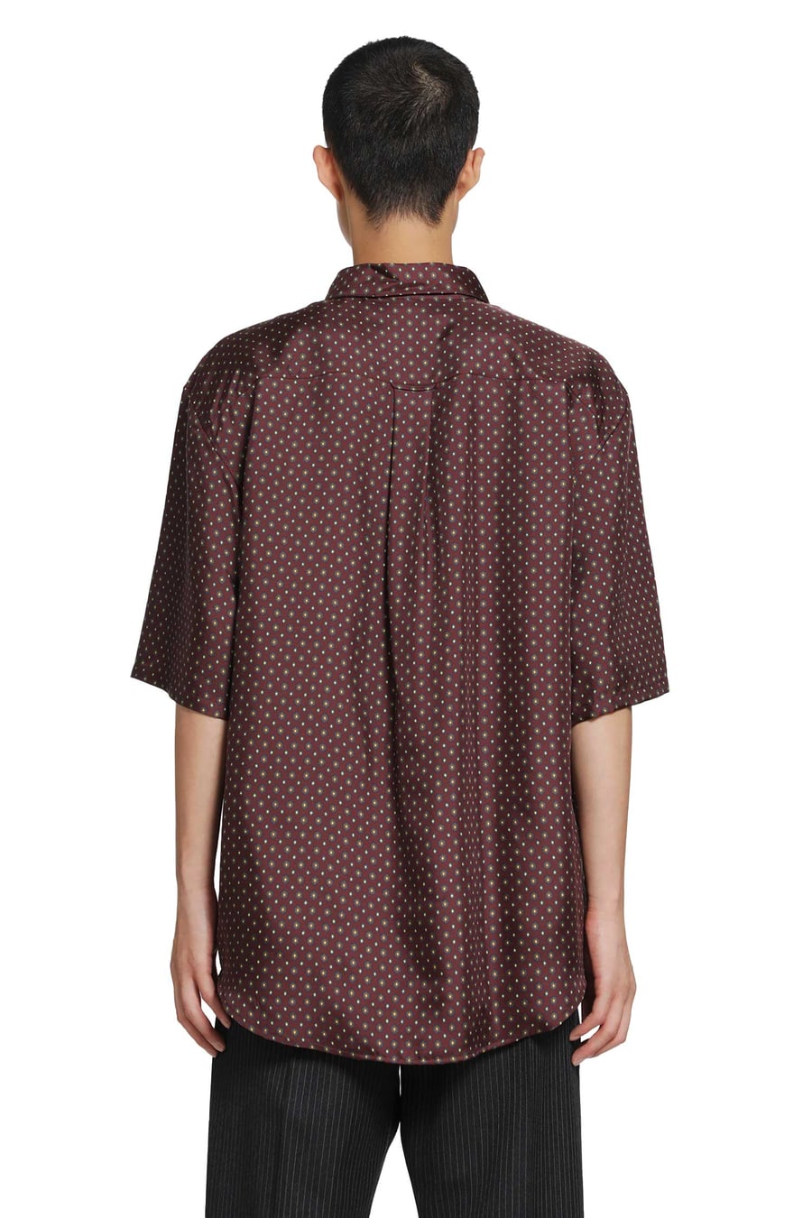 Saint Laurent Hexagon Silk Twill Shirt, view 4