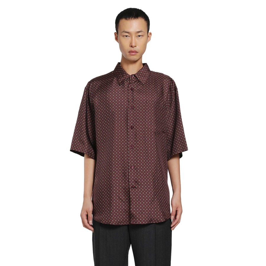 Saint Laurent Hexagon Silk Twill Shirt, view 6