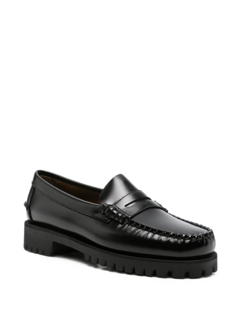 SEBAGO Dan Lug  mocassini penny loafer in pelle con suola carrarmato, view 2