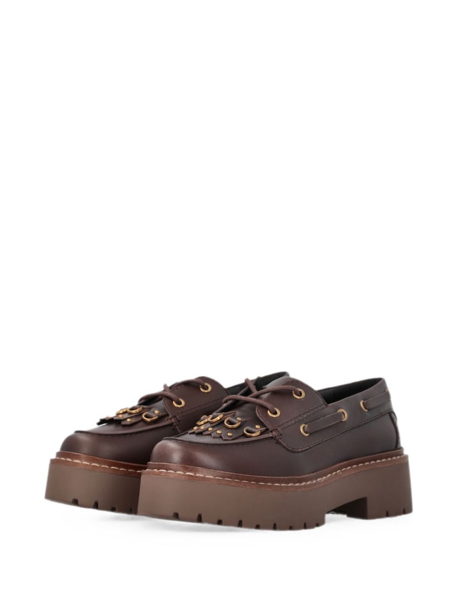 Pinko Mocassini marroni Margaret con frange, view 4