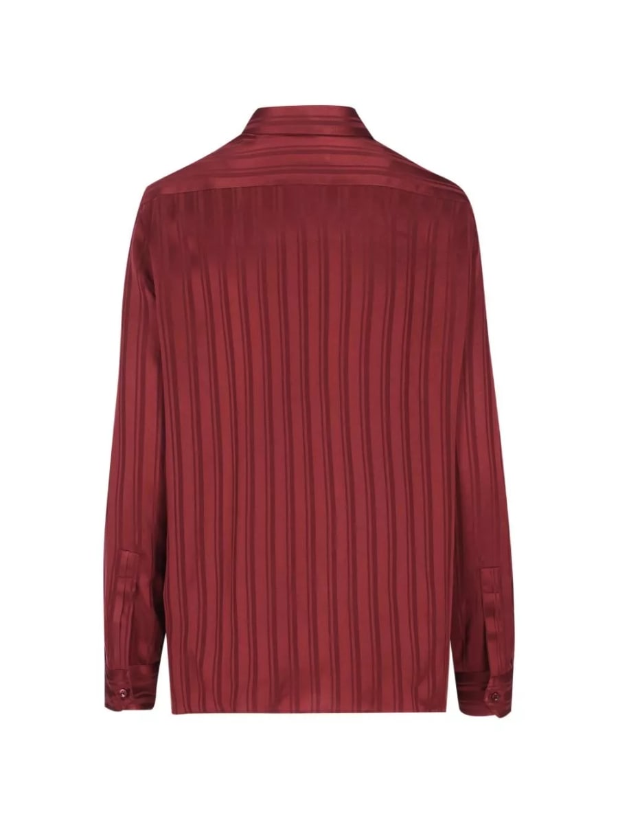 Saint Laurent Camicia di seta a righe, view 2