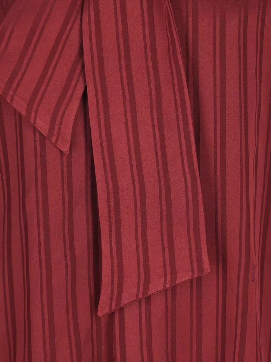 Saint Laurent Camicia di seta a righe, view 4