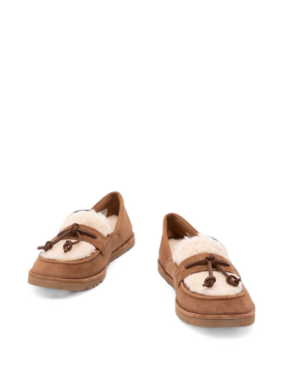 UGG Zora Loafer mocassino in camoscio beige, view 4