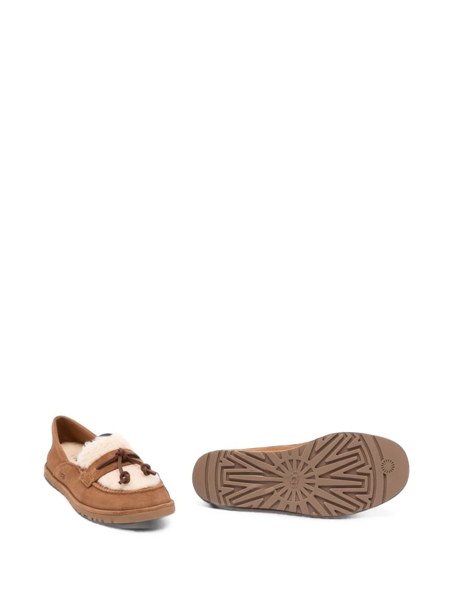 UGG Zora Loafer mocassino in camoscio beige, view 5