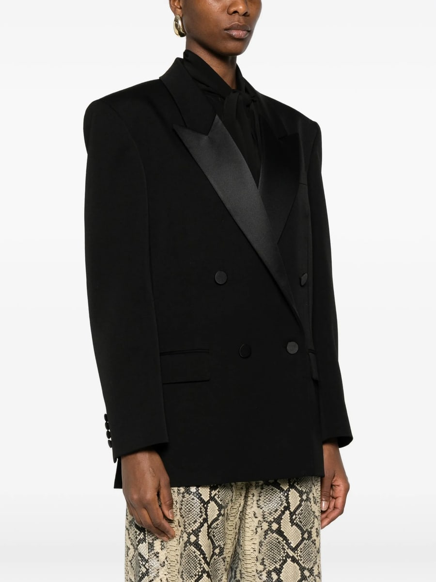 Saint Laurent Saint Laurent Double-breasted Peak-lapel Blazer, view 3