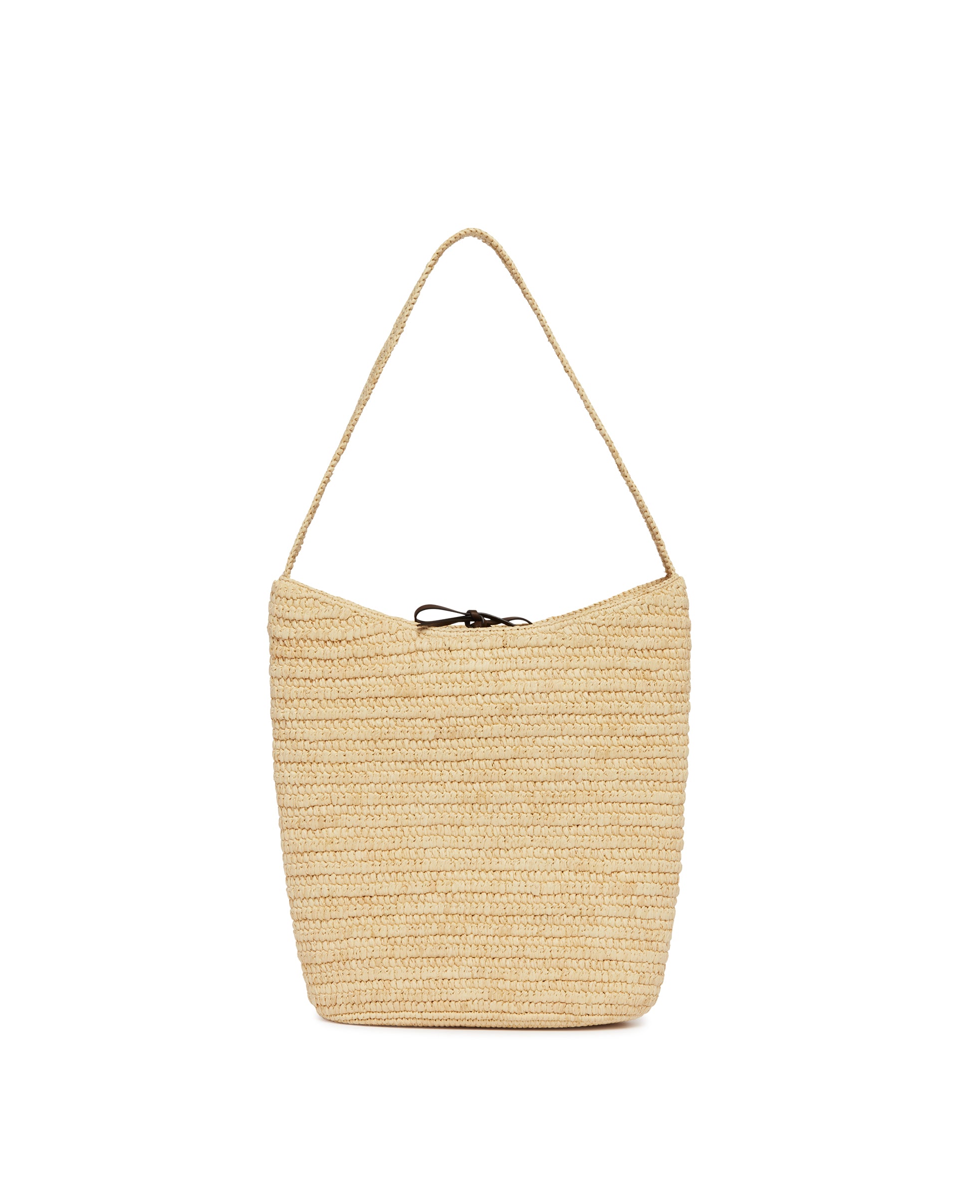 The Row Borsa a Tracolla in Rafia Alma Beige