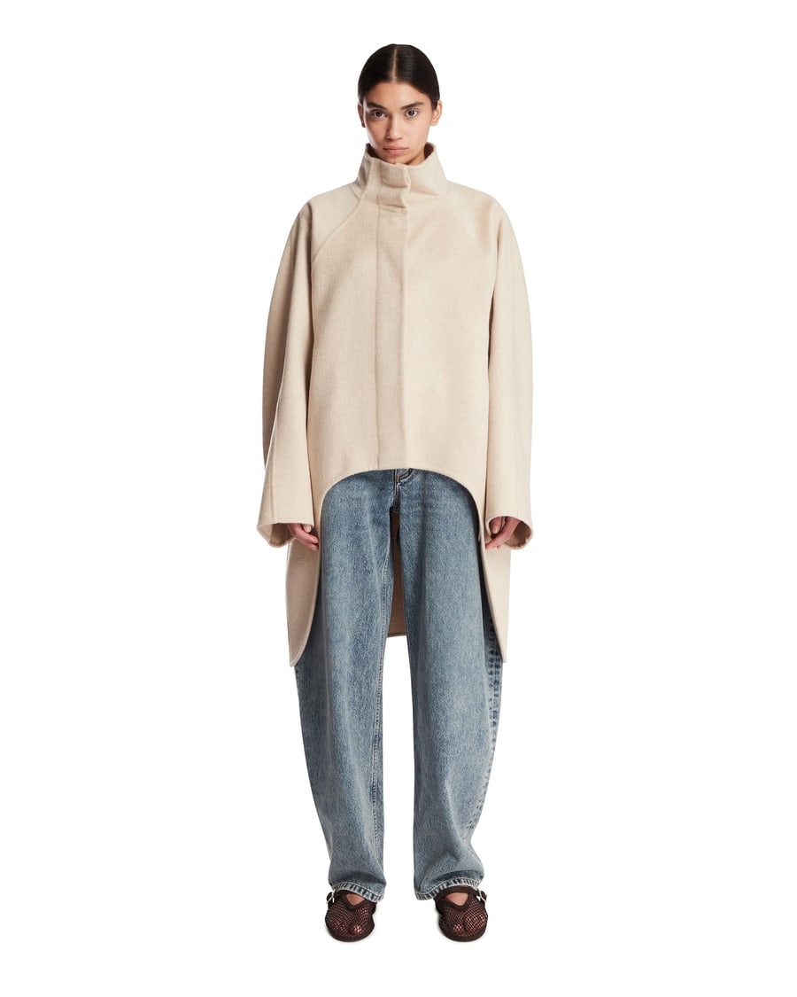 Alaïa Cappotto Asimmetrico Beige