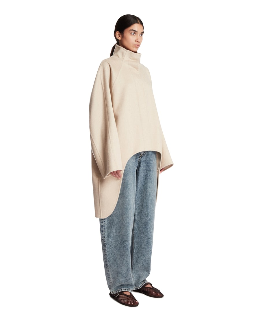 Alaïa Cappotto Asimmetrico Beige, view 2
