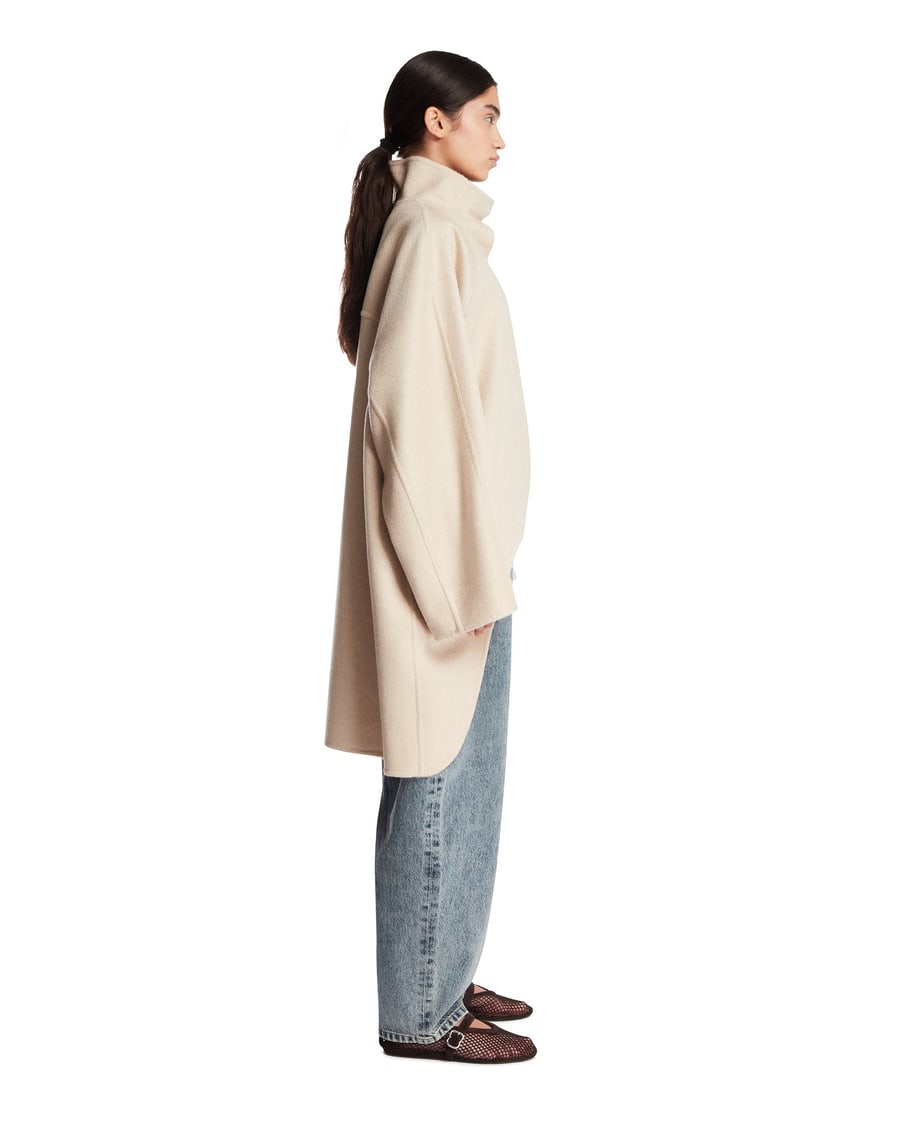 Alaïa Cappotto Asimmetrico Beige, view 4