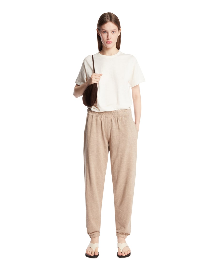 The Row Pantaloni In Cotone E Lino Beige, view 3