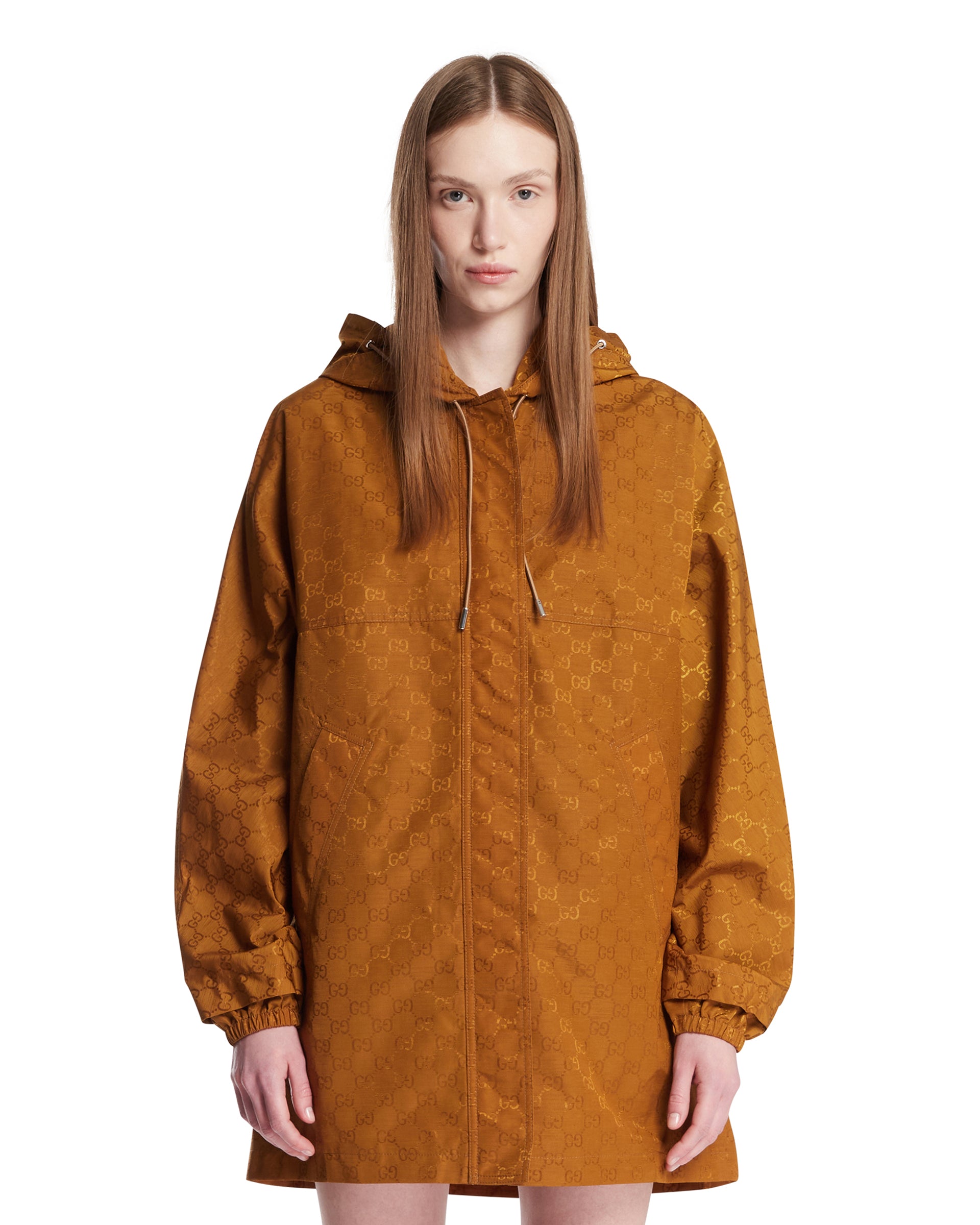 Gucci Giacca Con Cappuccio GG Beige