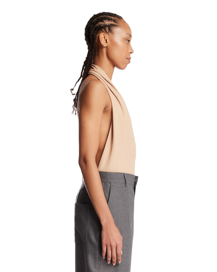 Gucci Body Con Scollo All'americana Beige, view 4