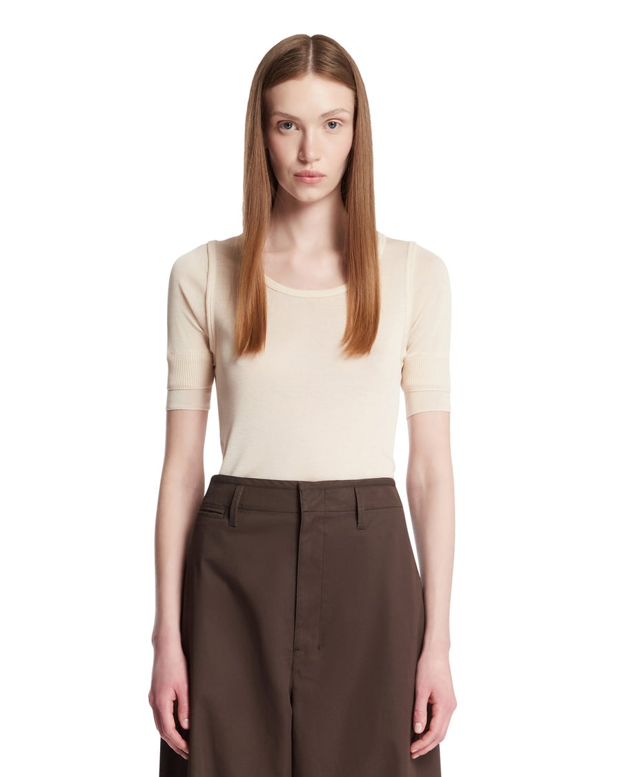 Lemaire Top Semitrasparente Beige