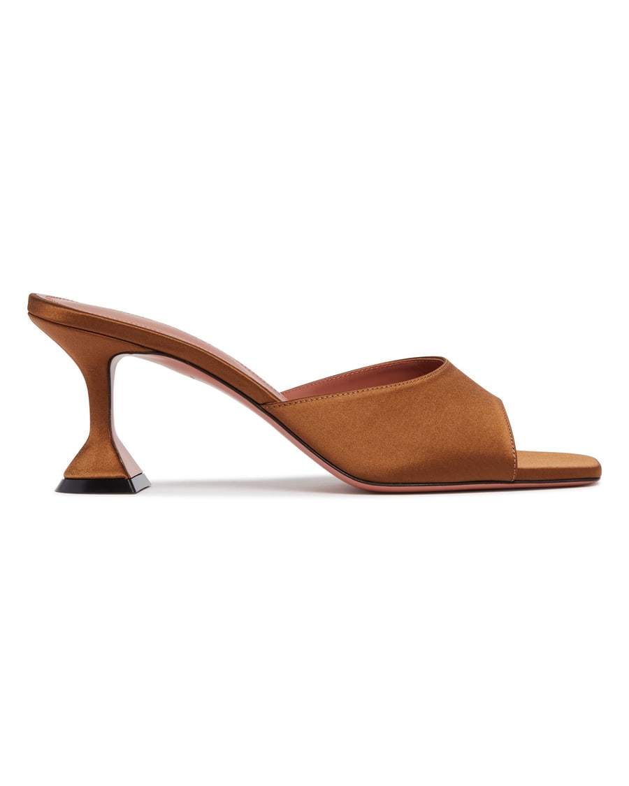 Amina Muaddi Mules Lupita In Raso Beige, view 2