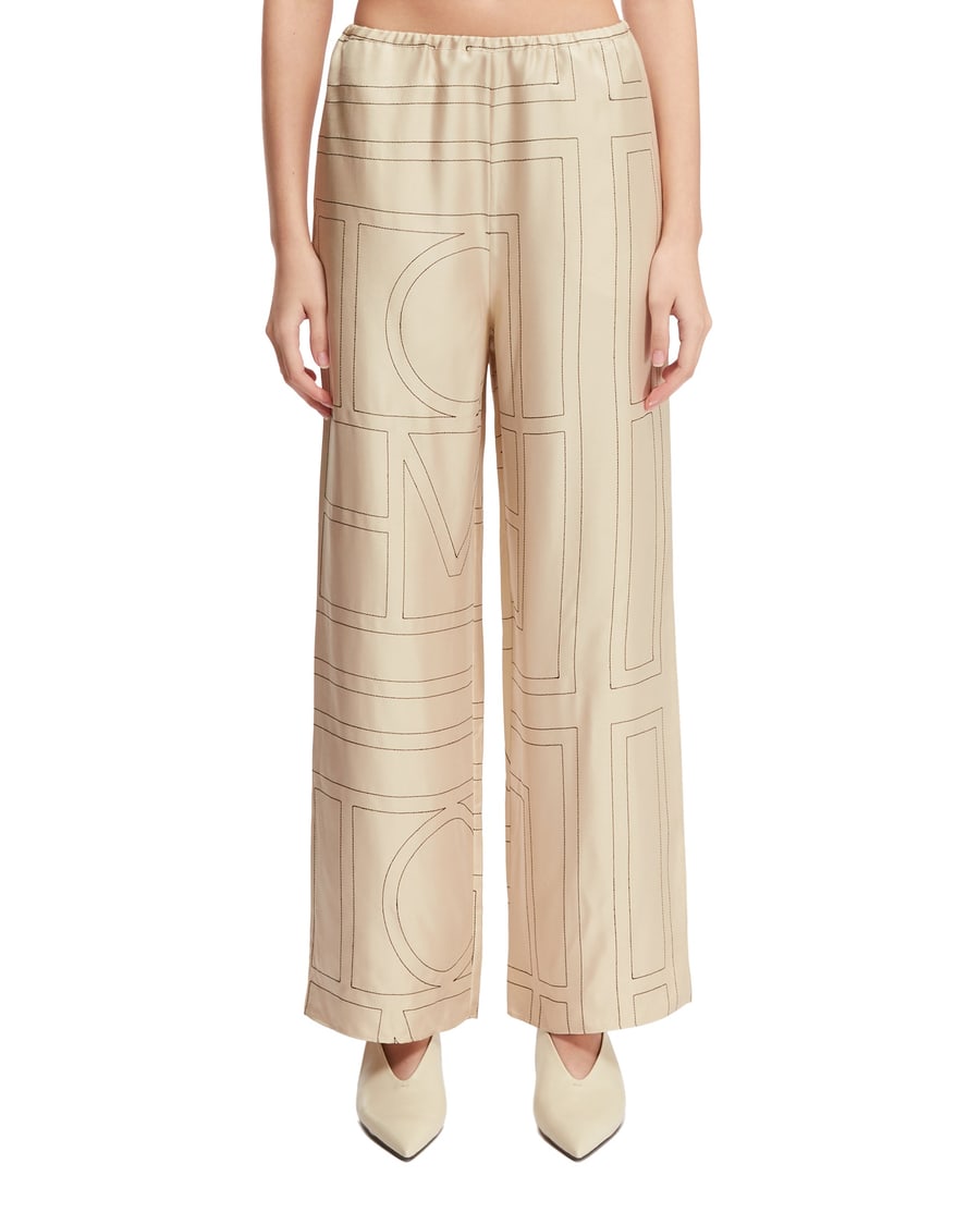 Toteme Pantaloni Monogram Beige