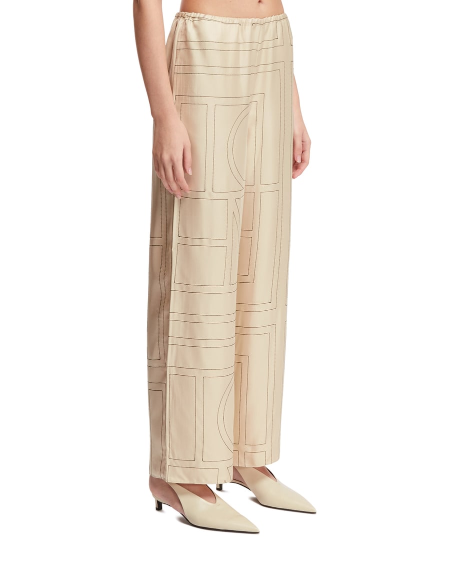 Toteme Pantaloni Monogram Beige, view 2
