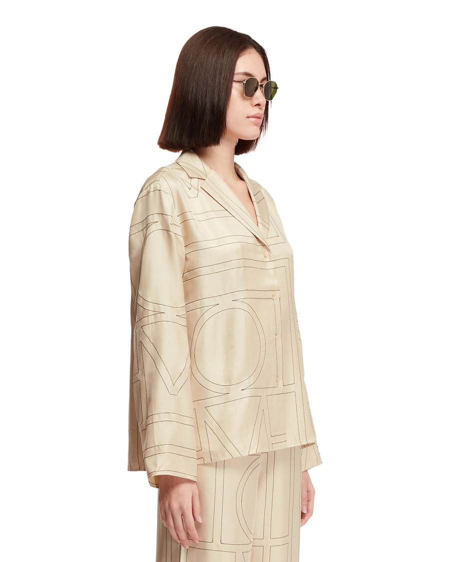Toteme Camicia Monogramma Beige, view 2