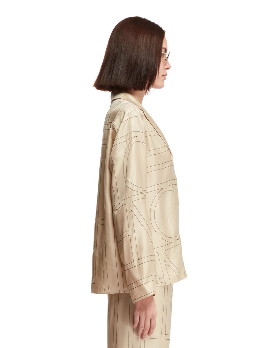 Toteme Camicia Monogramma Beige, view 4