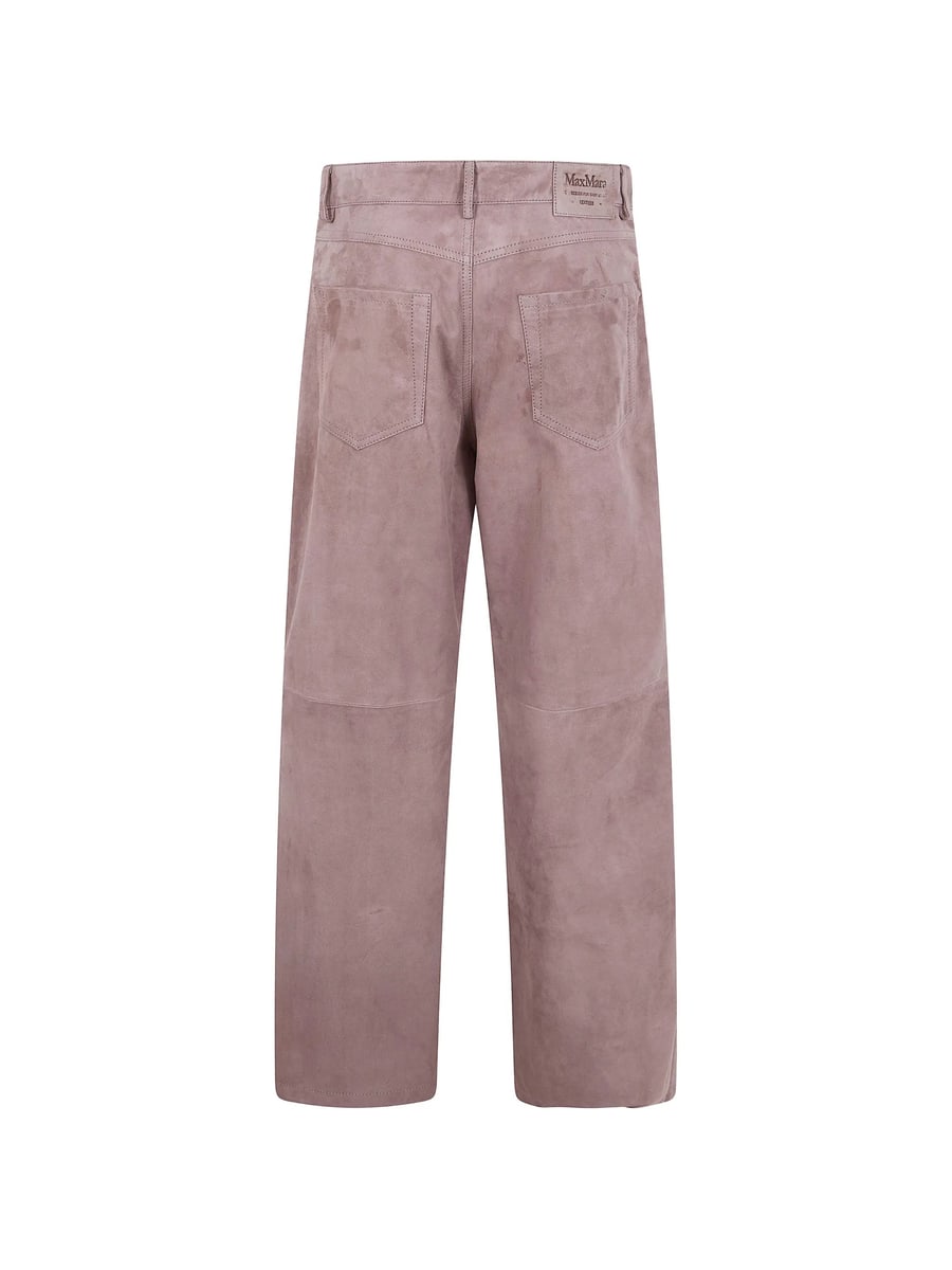 'S Max Mara 's Max Mara Pocketed Leather Straight Trousers, view 3