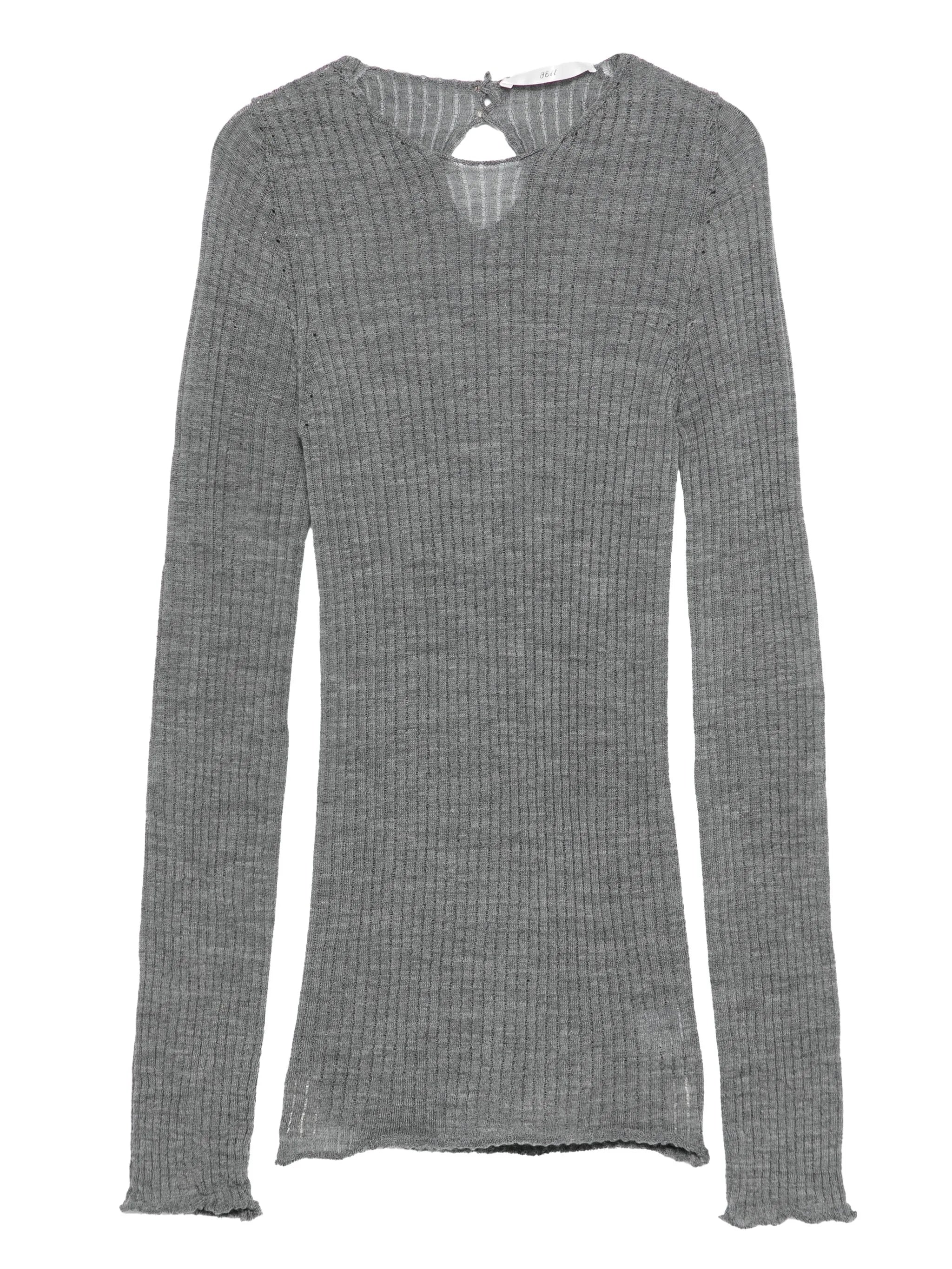 3311 3311 Ribbed Cut-out Knitted Top