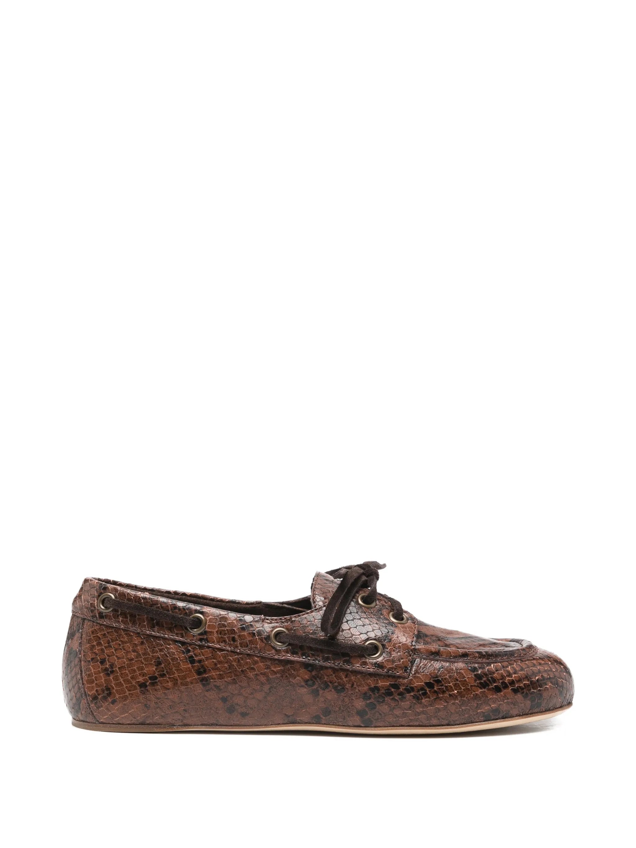 3juin 3juin Snakeskin-effect Boat Shoes