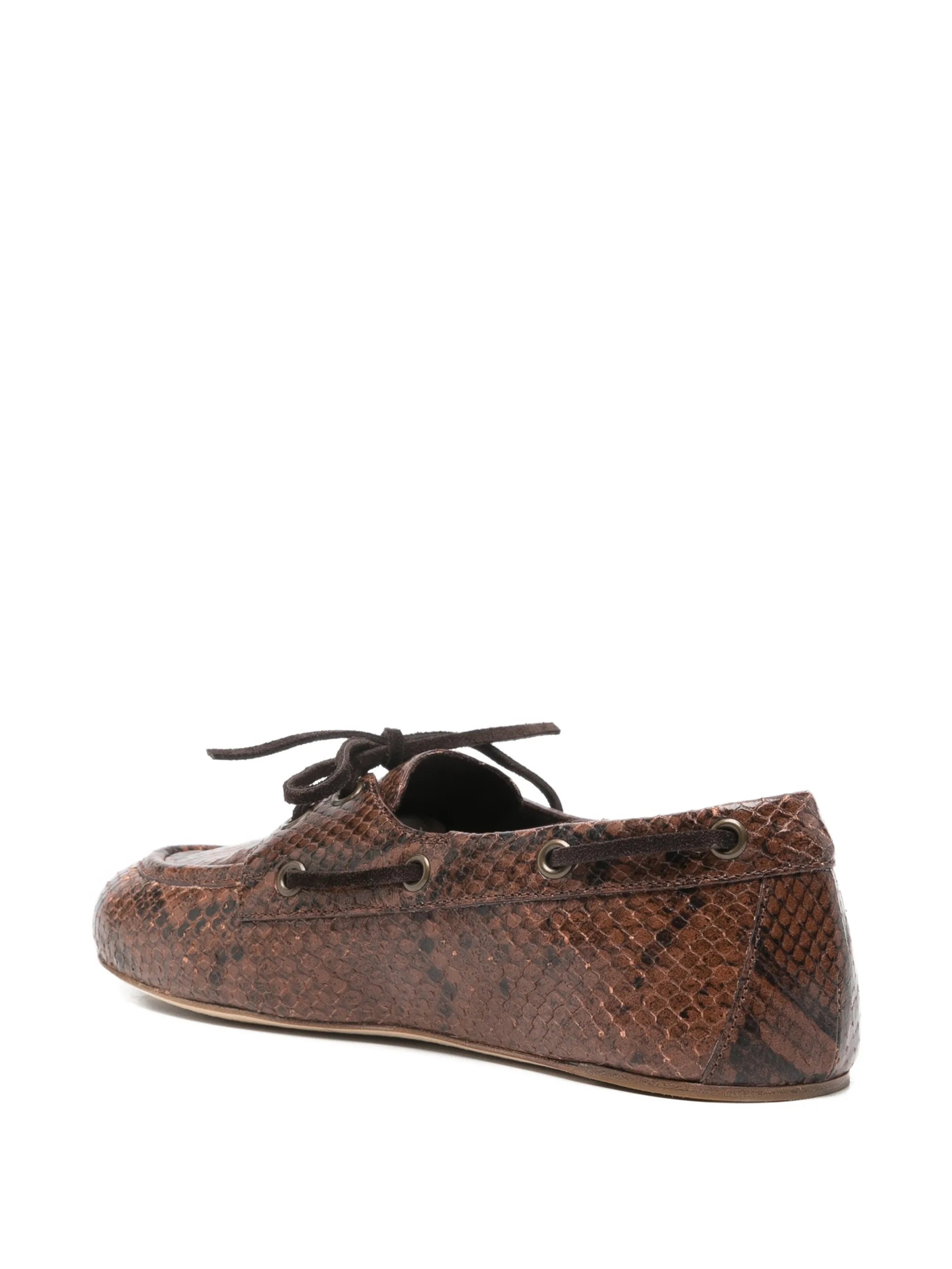3juin 3juin Snakeskin-effect Boat Shoes, view 2