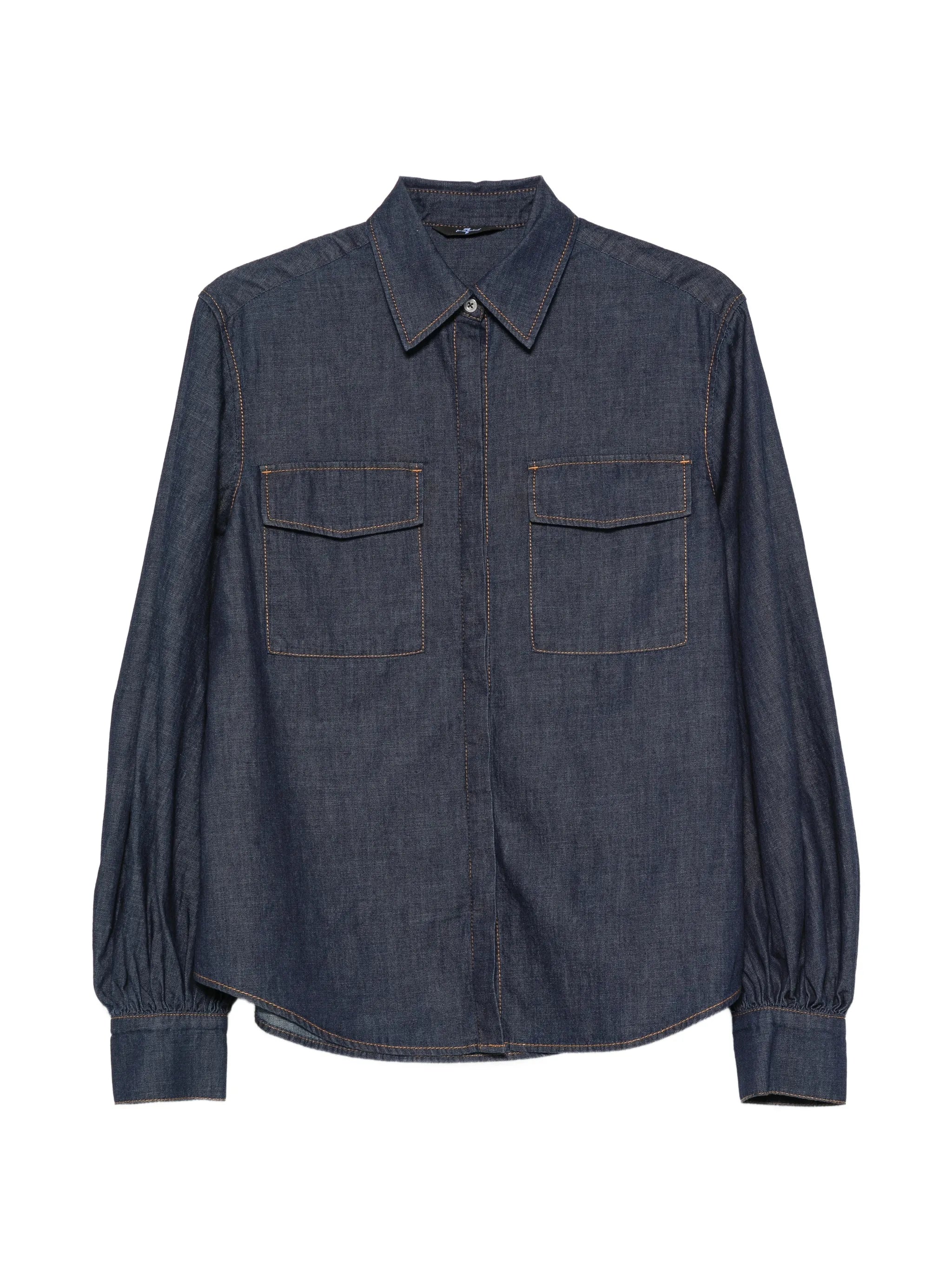 7 For All Mankind 7 For All Mankind Balloon-sleeve Denim Shirt