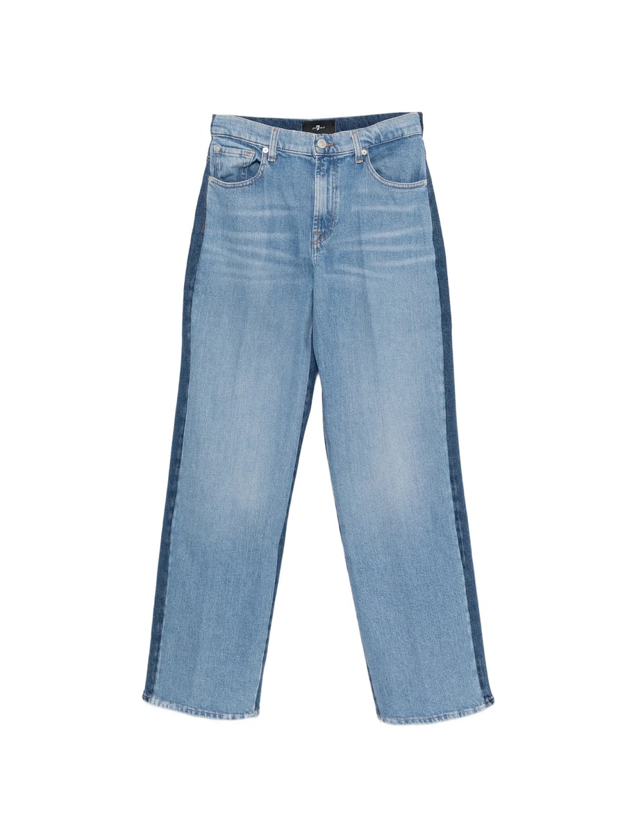 7 For All Mankind 7 For All Mankind Contrast-panels Straight-leg Jeans