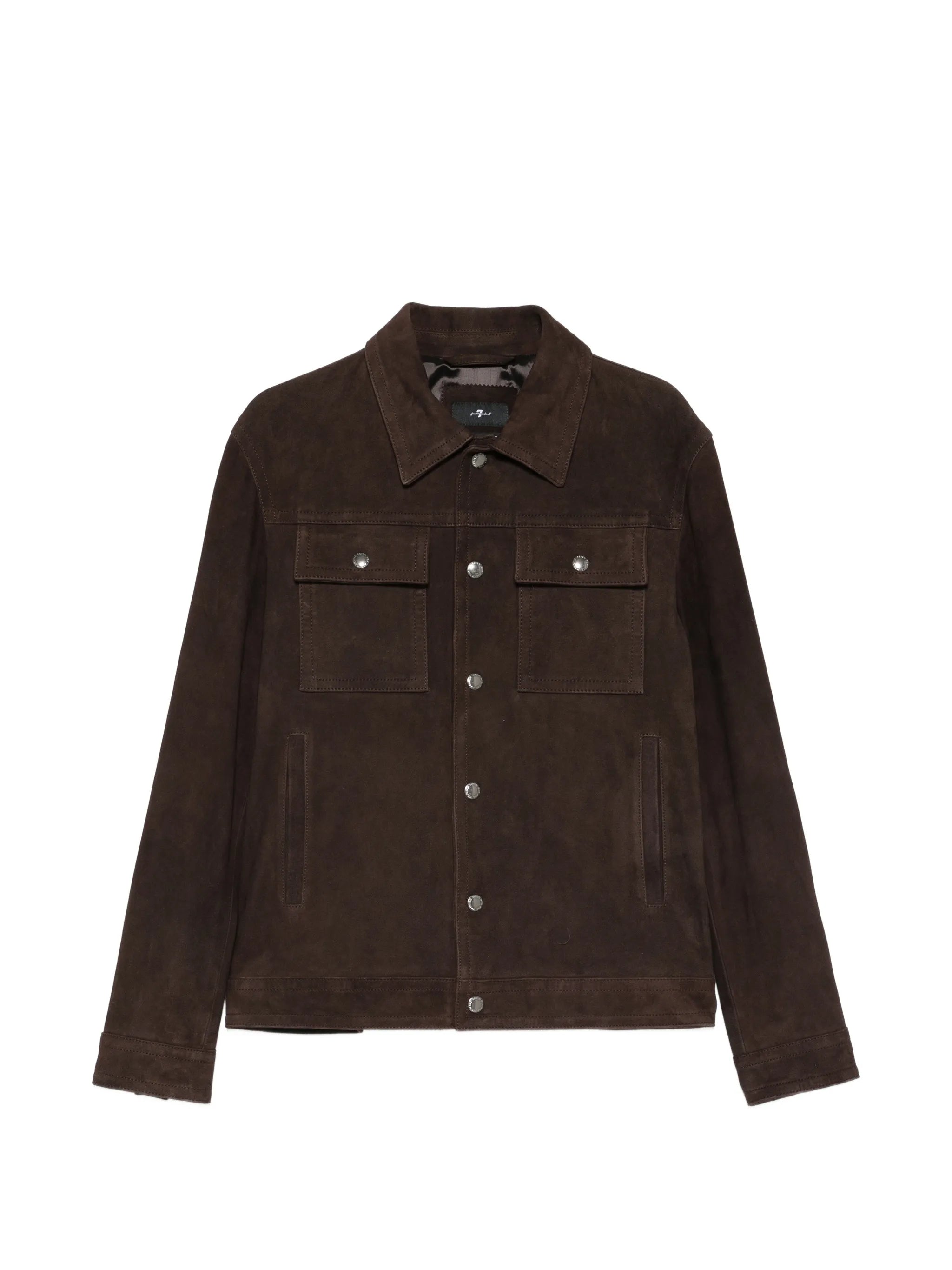 7 For All Mankind 7 For All Mankind Suede-finish Press-stud Jacket