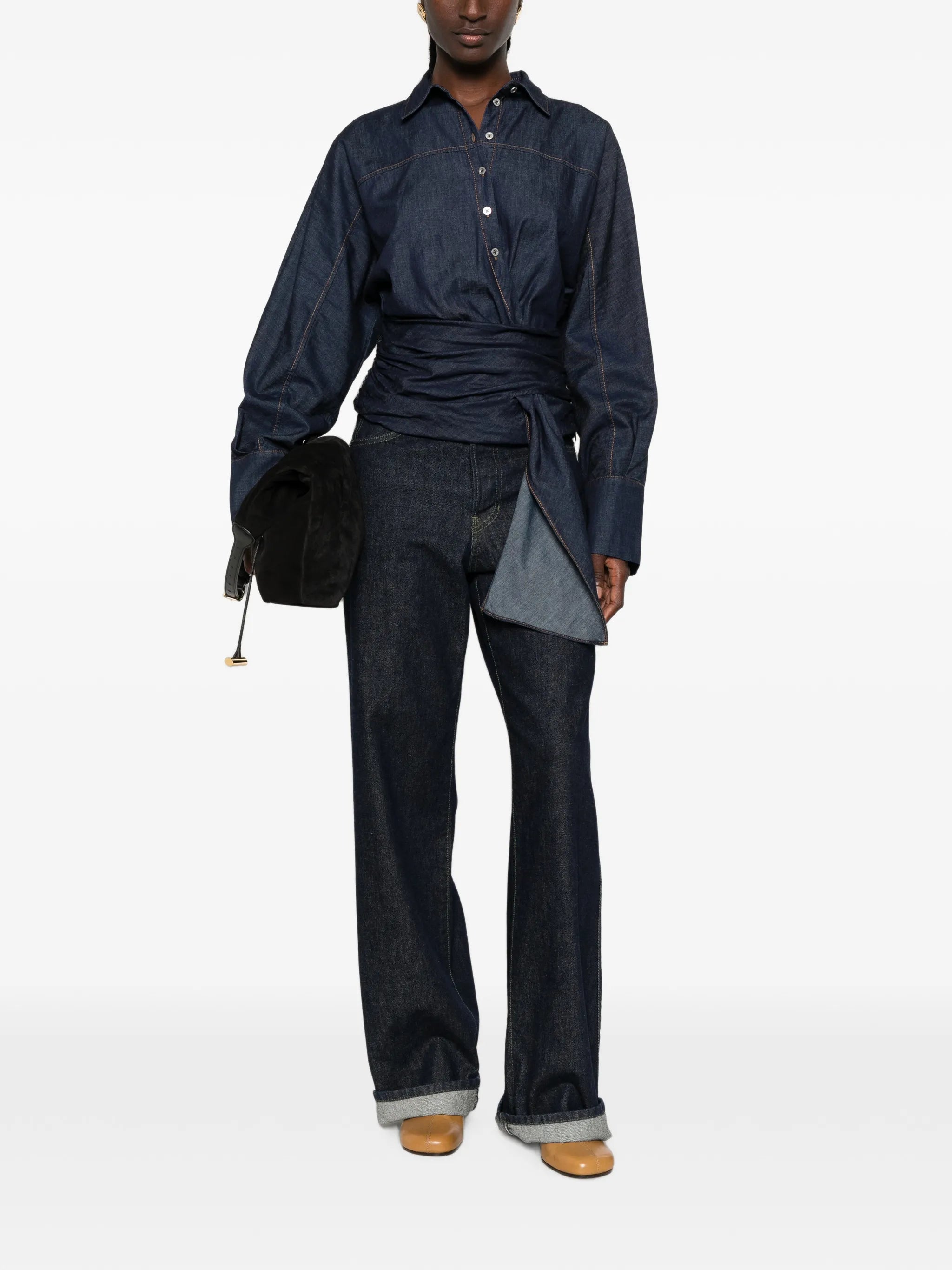 7 For All Mankind 7 For All Mankind Tie-waist Long-sleeve Shirt, view 2