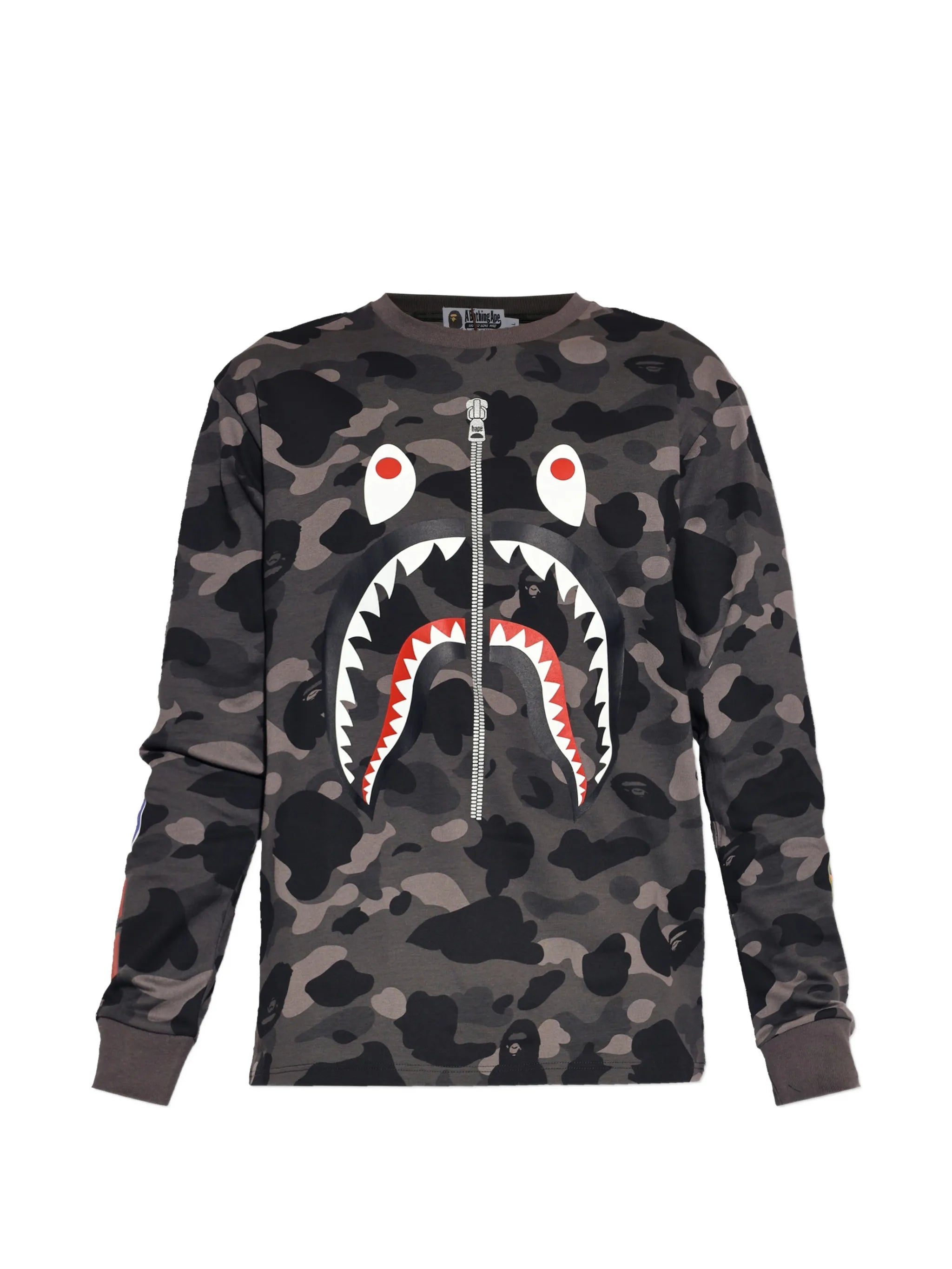 A Bathing Ape A Bathing Ape Camouflage-print Shark-detail T-shirt