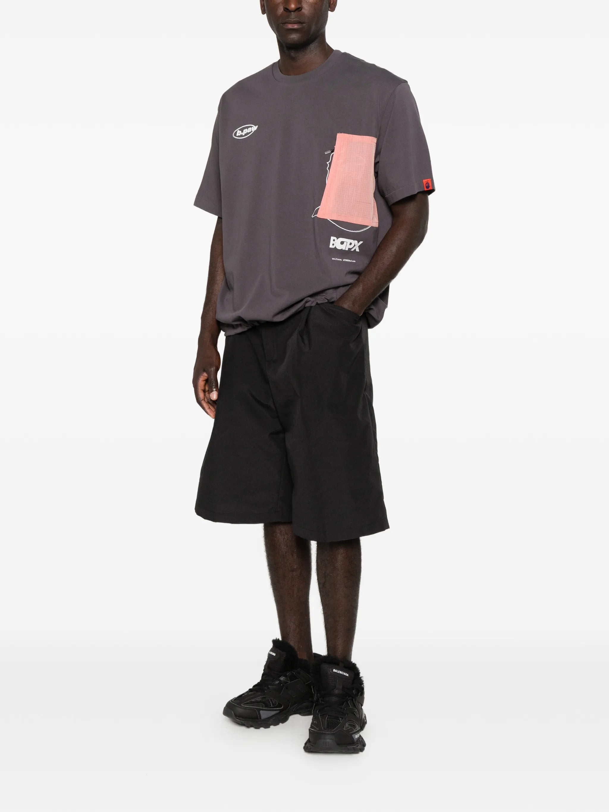 A Bathing Ape A Bathing Ape Logo-print Panelled T-shirt, view 2