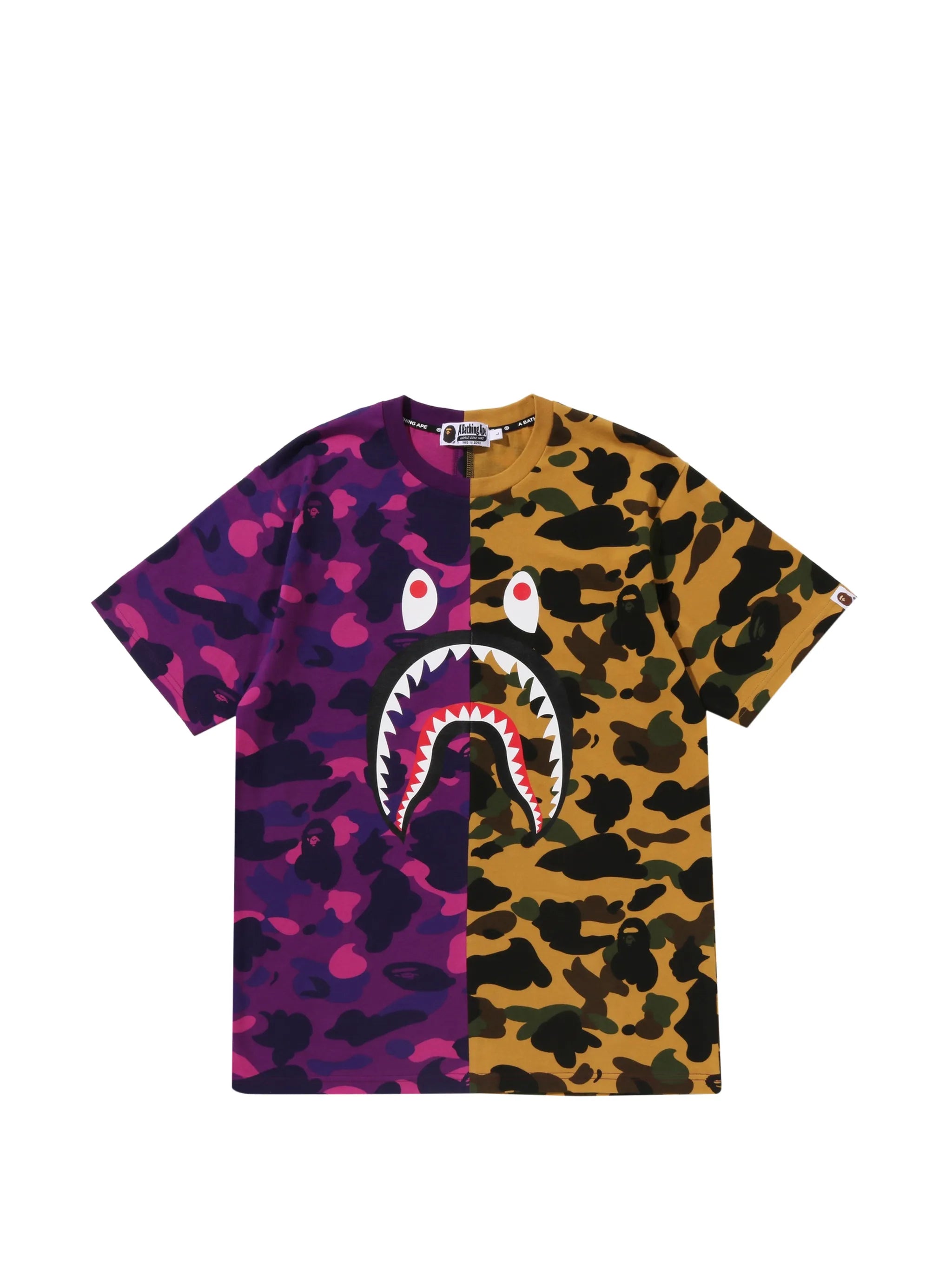 A Bathing Ape A Bathing Ape Split Camo Shark Cotton T-shirt
