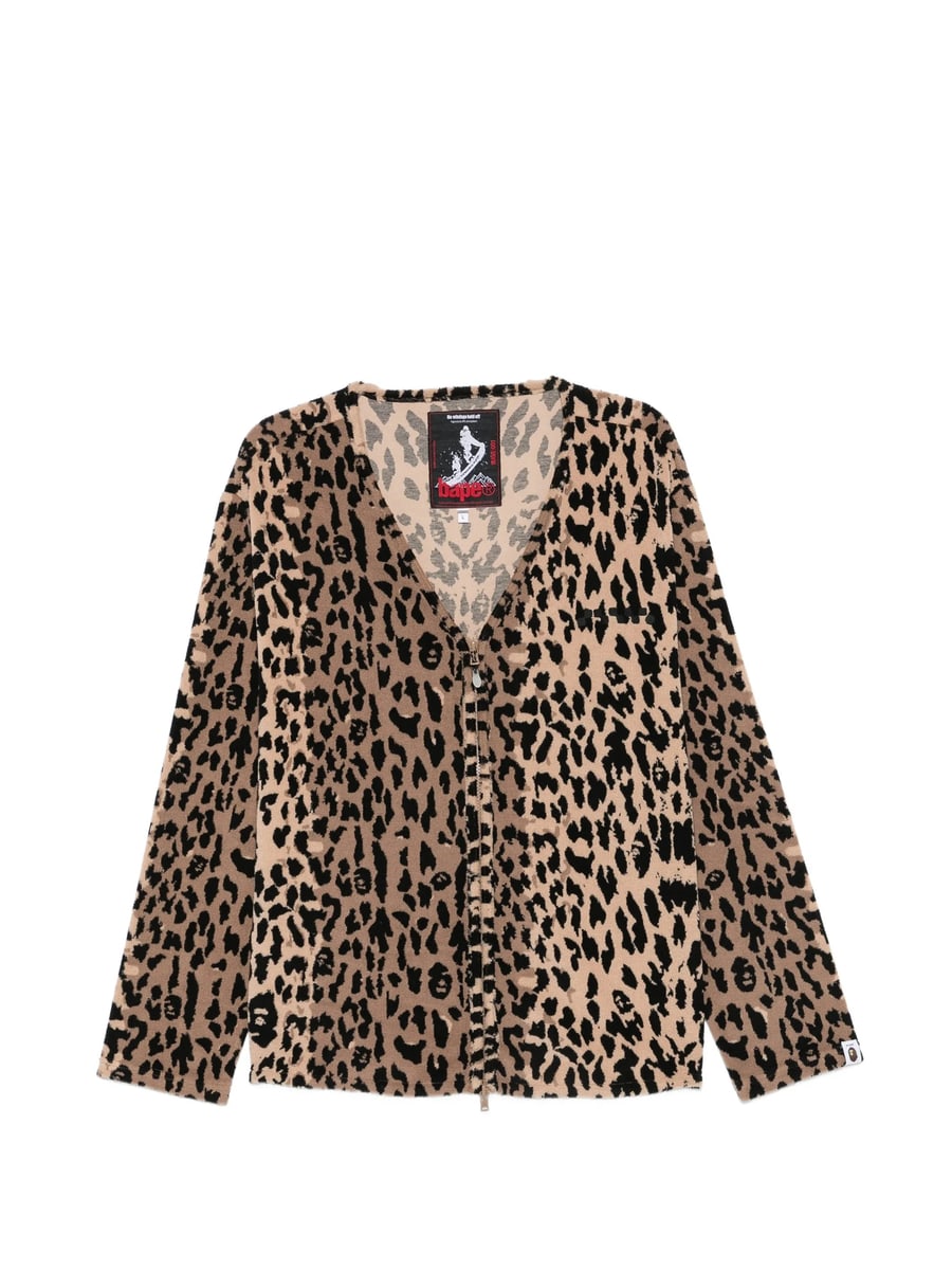 A Bathing Ape A Bathing Ape X Kazuki Kuraish Leopard-pattern V-neck Jacket