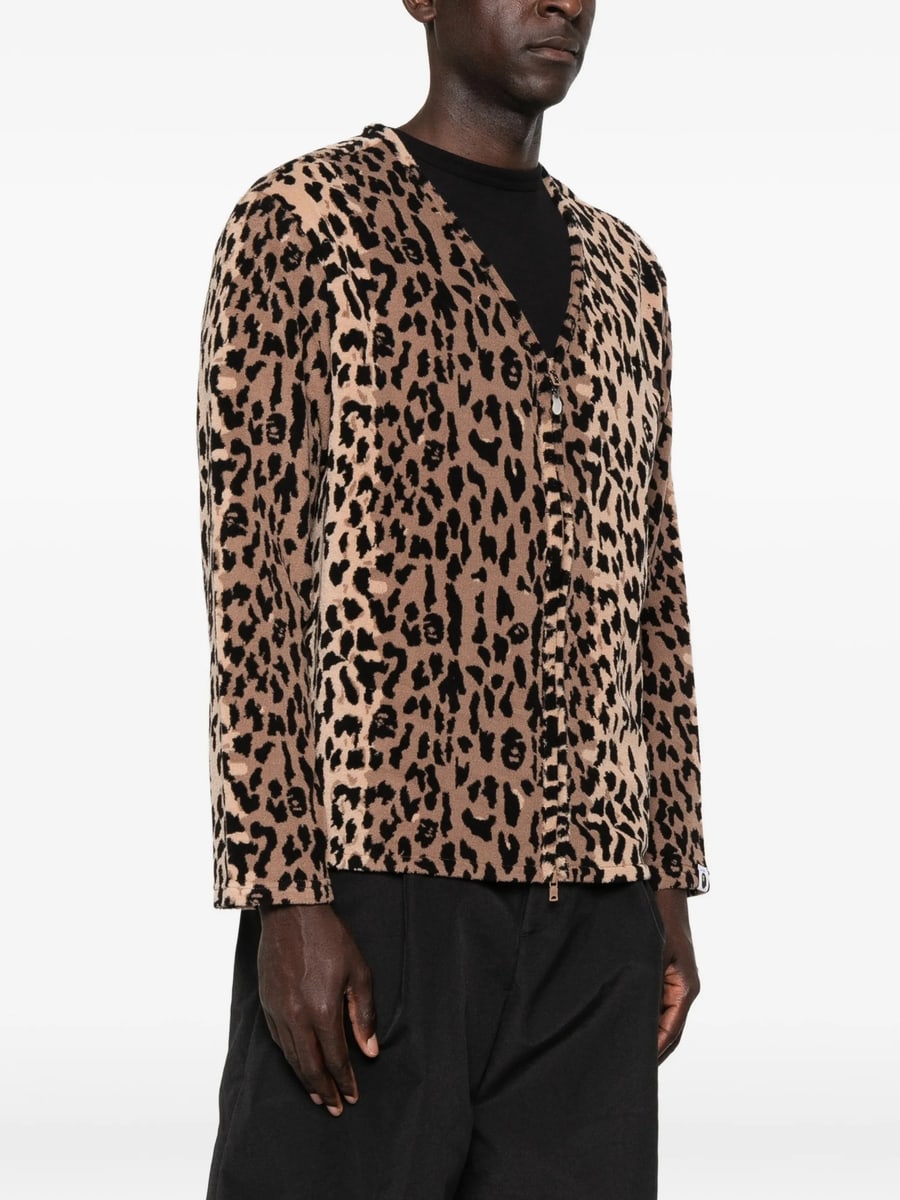 A Bathing Ape A Bathing Ape X Kazuki Kuraish Leopard-pattern V-neck Jacket, view 4
