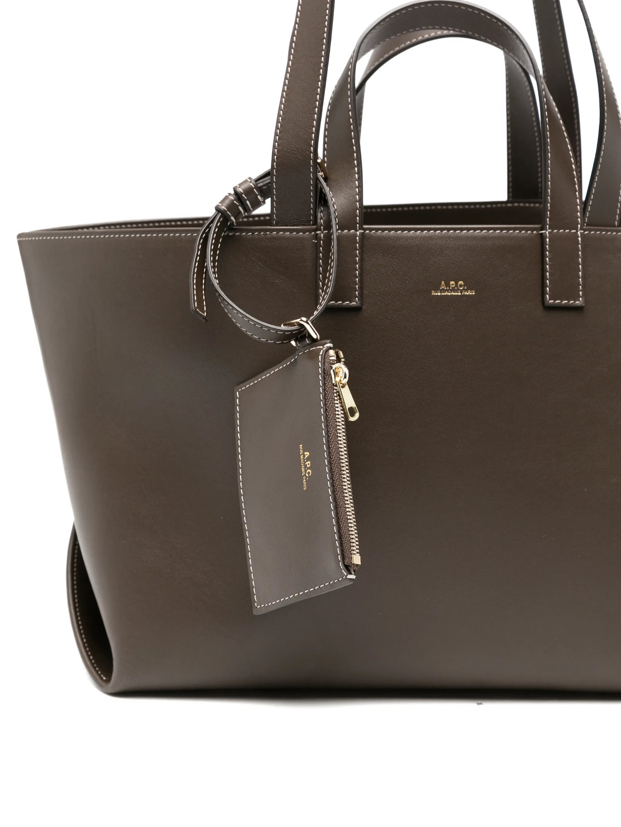 A.P.C. A.p.c. Contrast-stitching Leather Tote Bag, view 2