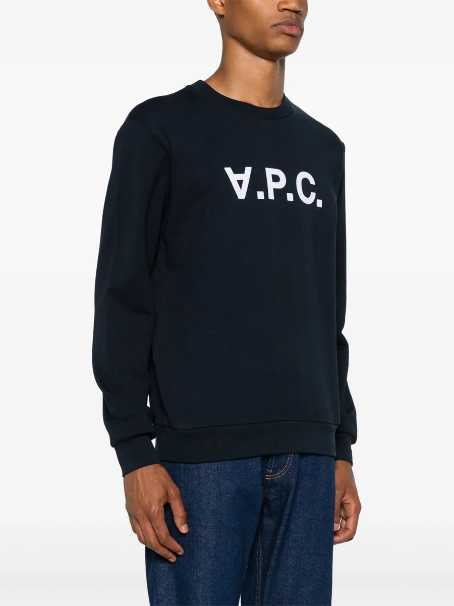 A.P.C. A.p.c. Flocked-logo Cotton Sweatshirt, view 6