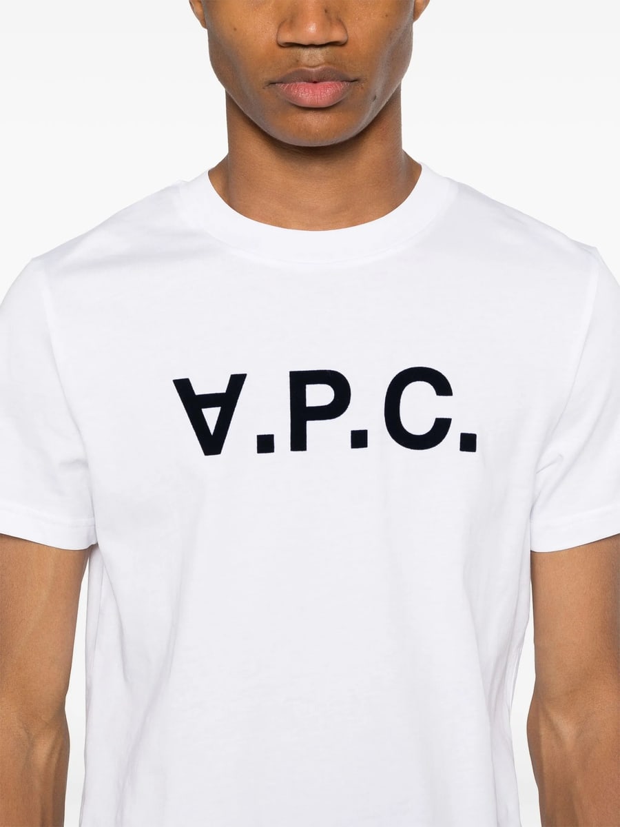 A.P.C. A.p.c. Flocked-logo Cotton T-shirt, view 6