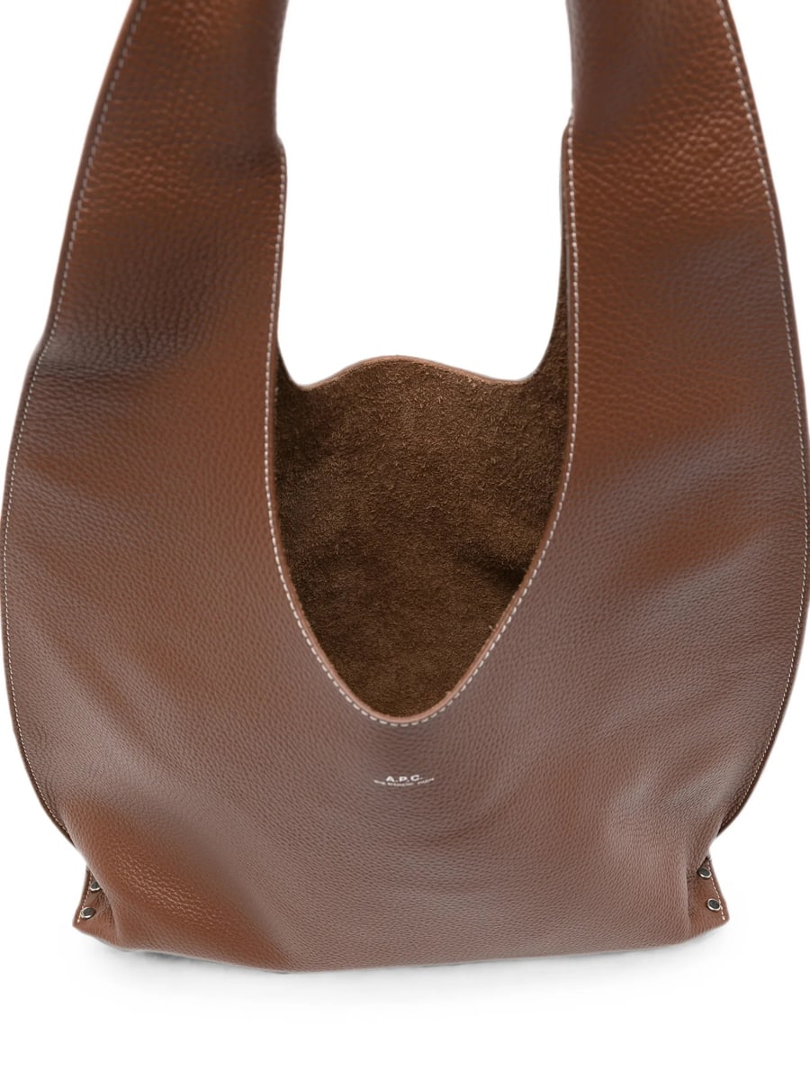 A.P.C. A.p.c. Grained-leather Shoulder Bag, view 3