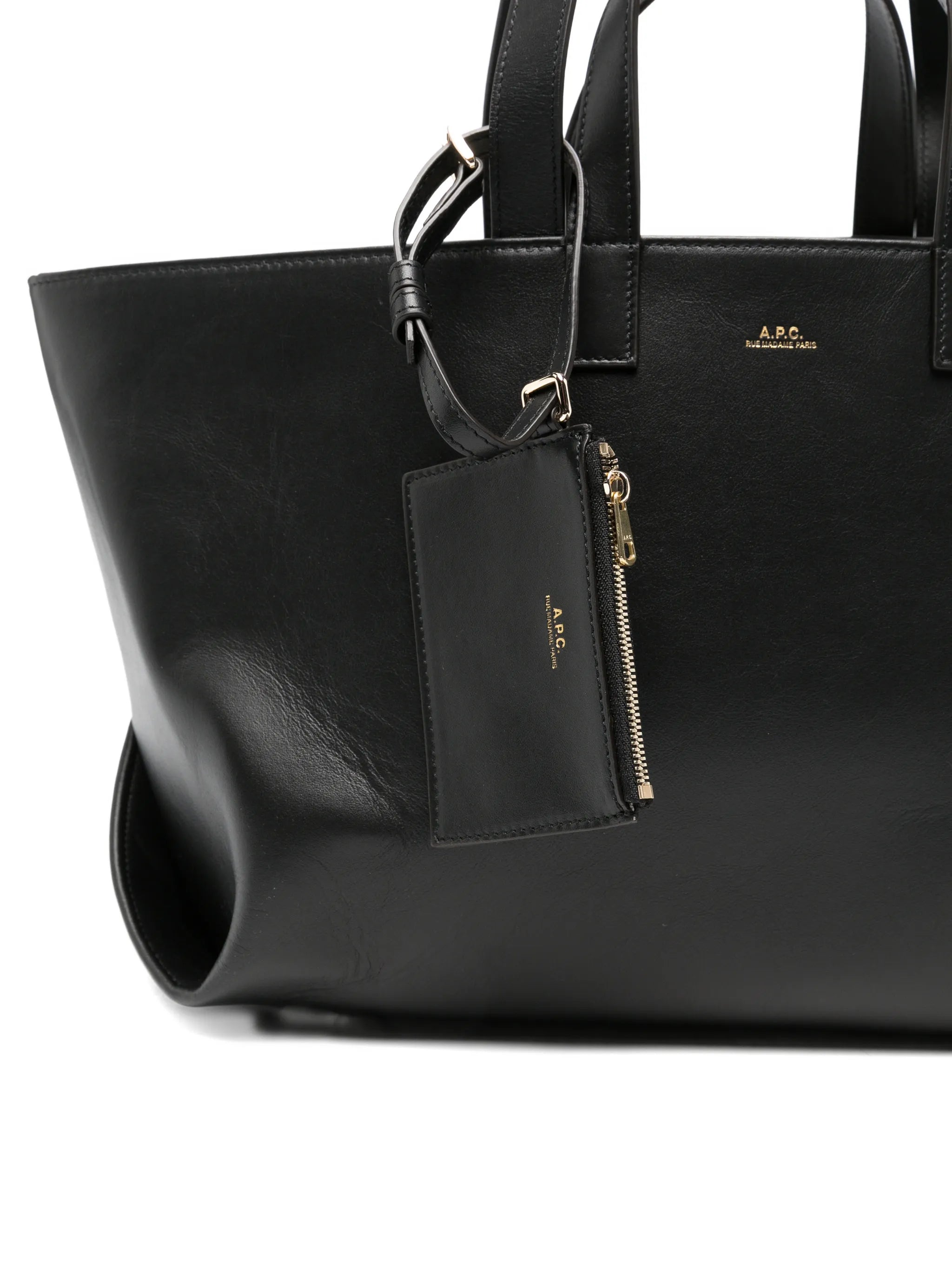 A.P.C. A.p.c. Le Drummer Logo-stamp Leather Tote Bag, view 2