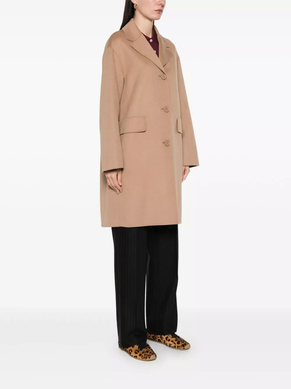 'S Max Mara Cappotto in lana a un petto, view 2