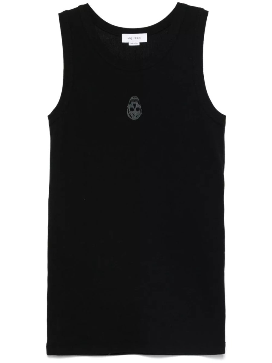 Alexander McQueen Top Skull in cotone