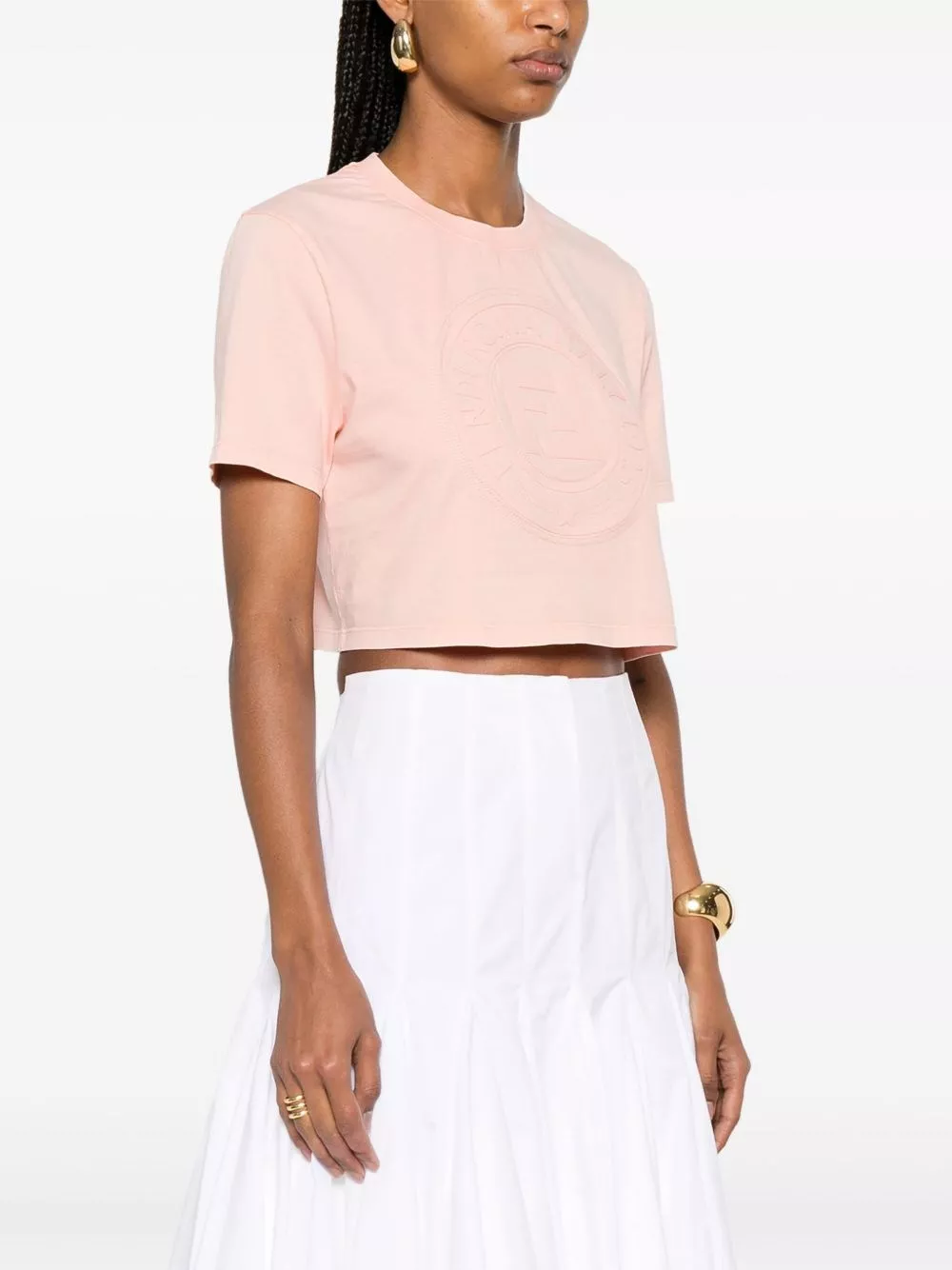 Fendi T-shirt in cotone con logo, view 2