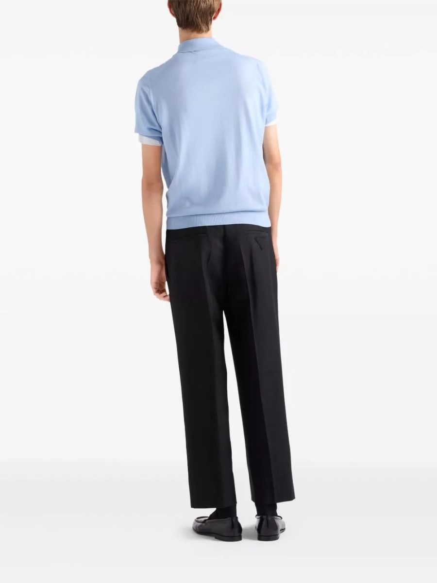 Prada Polo in lana con logo, view 5