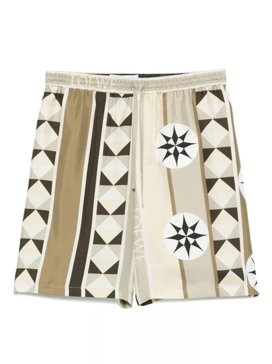 Loewe paula's ibiza Pantaloni corti in seta stampata