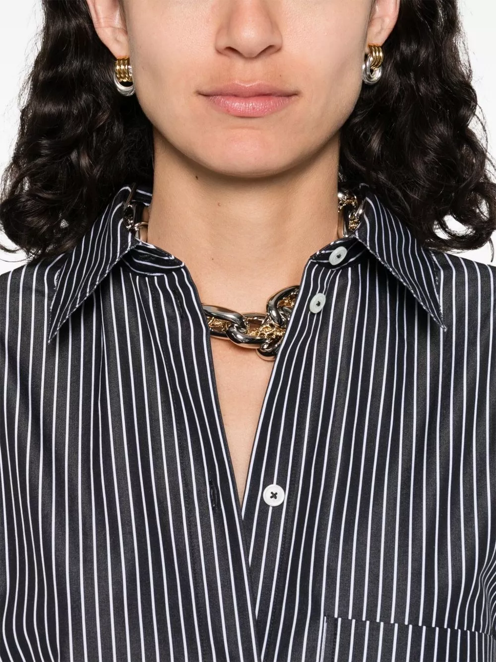 Toteme Abito camicia a righe in cotone, view 2
